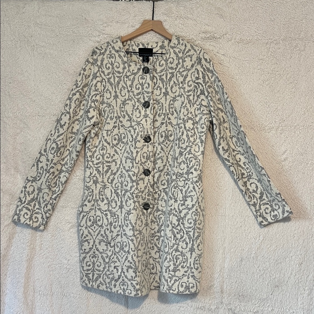 Cynthia Rowley Cream and Black Sweater Jacket